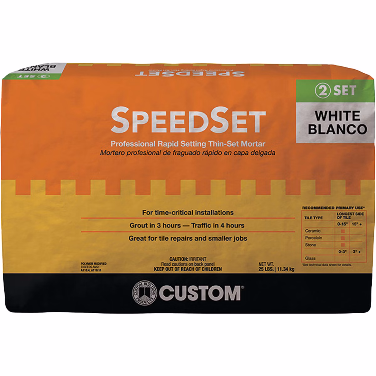 Custom Building Products 25 Lb. White SpeedSet Fortified Thin-Set Mortar