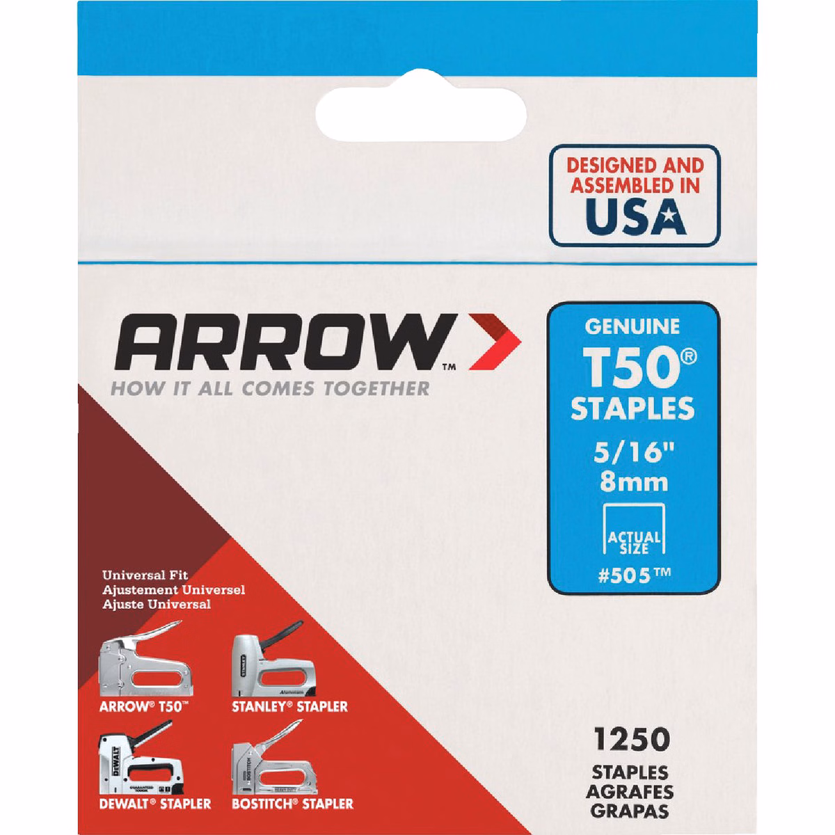 Arrow T50 Heavy-Duty Staple, 5/16 In. (1250-Pack)