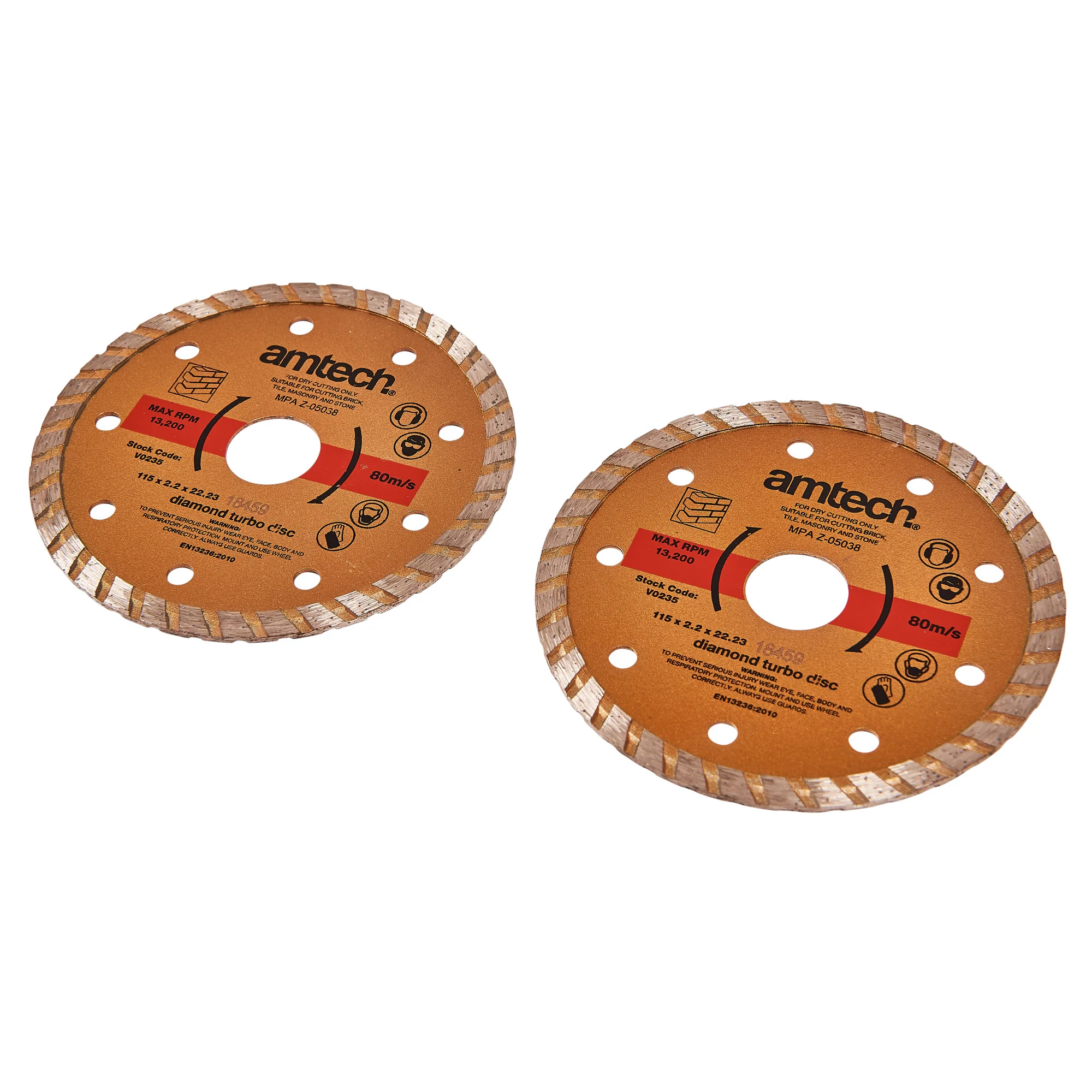 2 Piece 115mm (4.5″) Diamond Turbo Cutting Disc Set