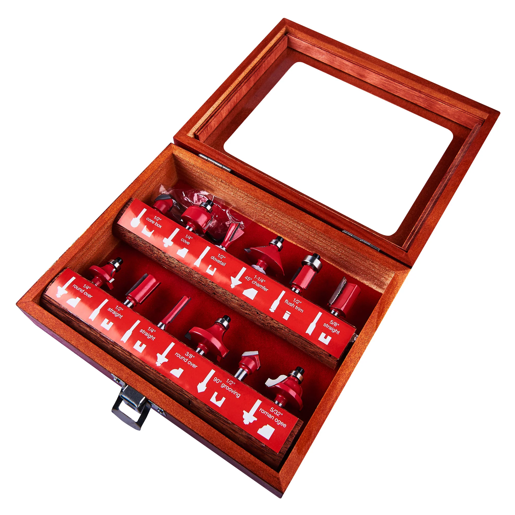 12 Piece 6.25mm (1/4″) Router Bit Set