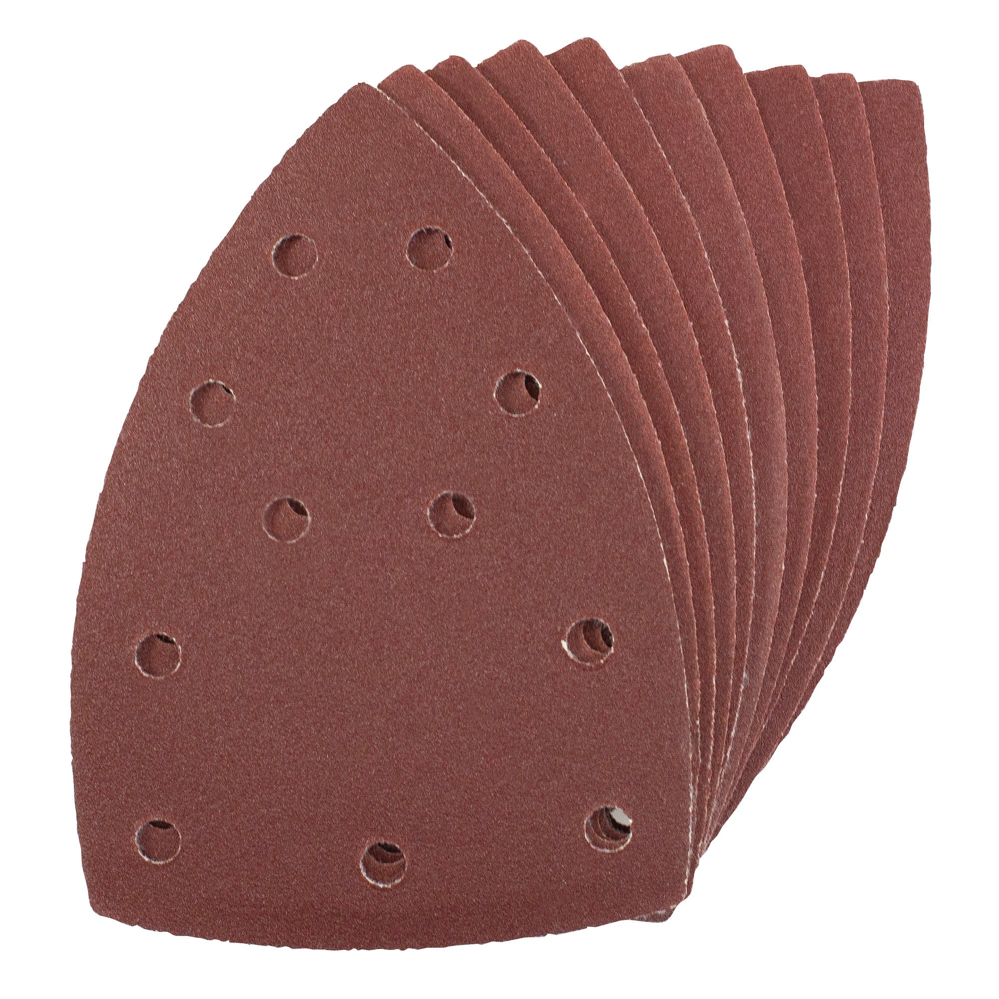 Pack Of 10 P120 Grit Hook And Loop Delta Sanding Sheets