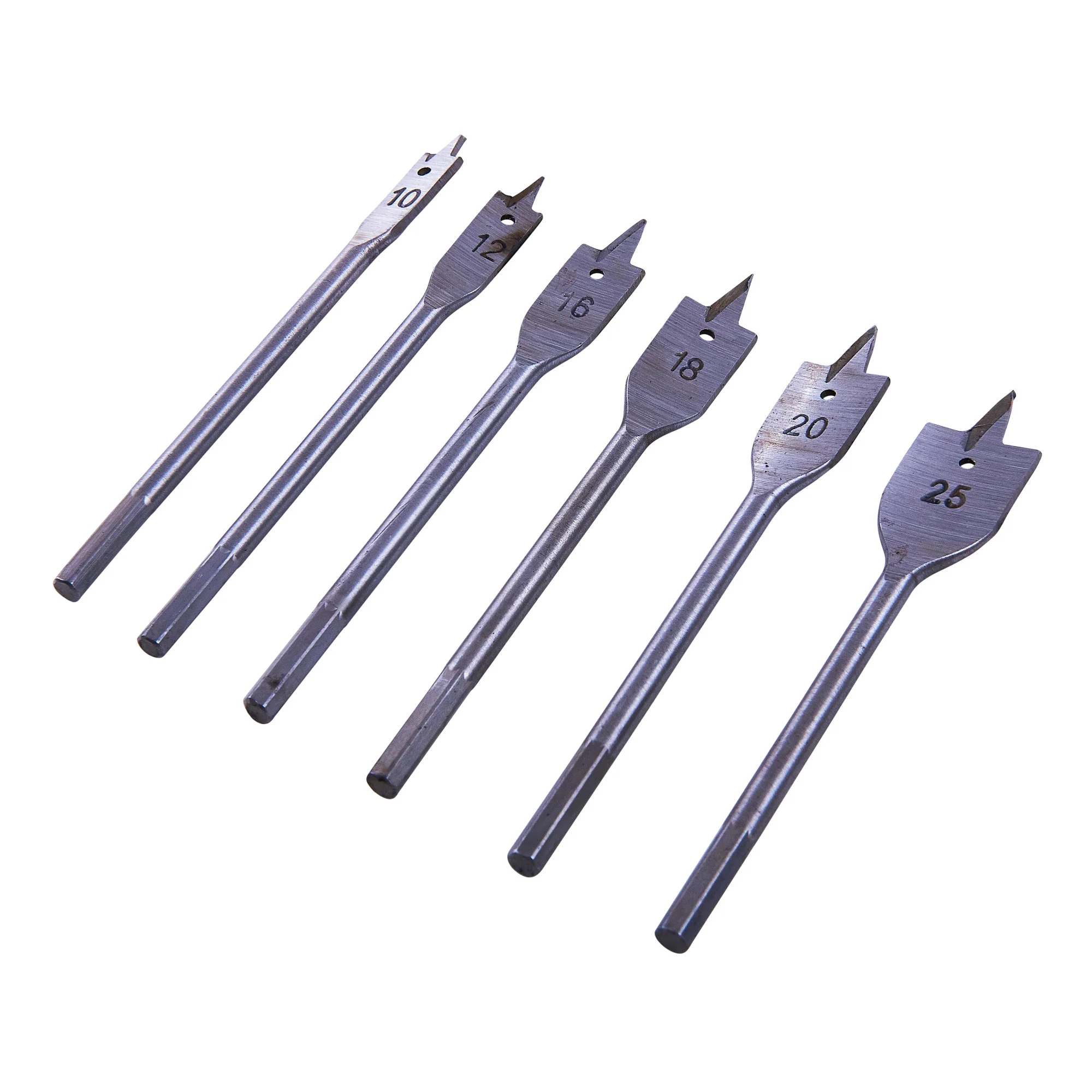 6 Piece Metric Flat Wood Bit Set