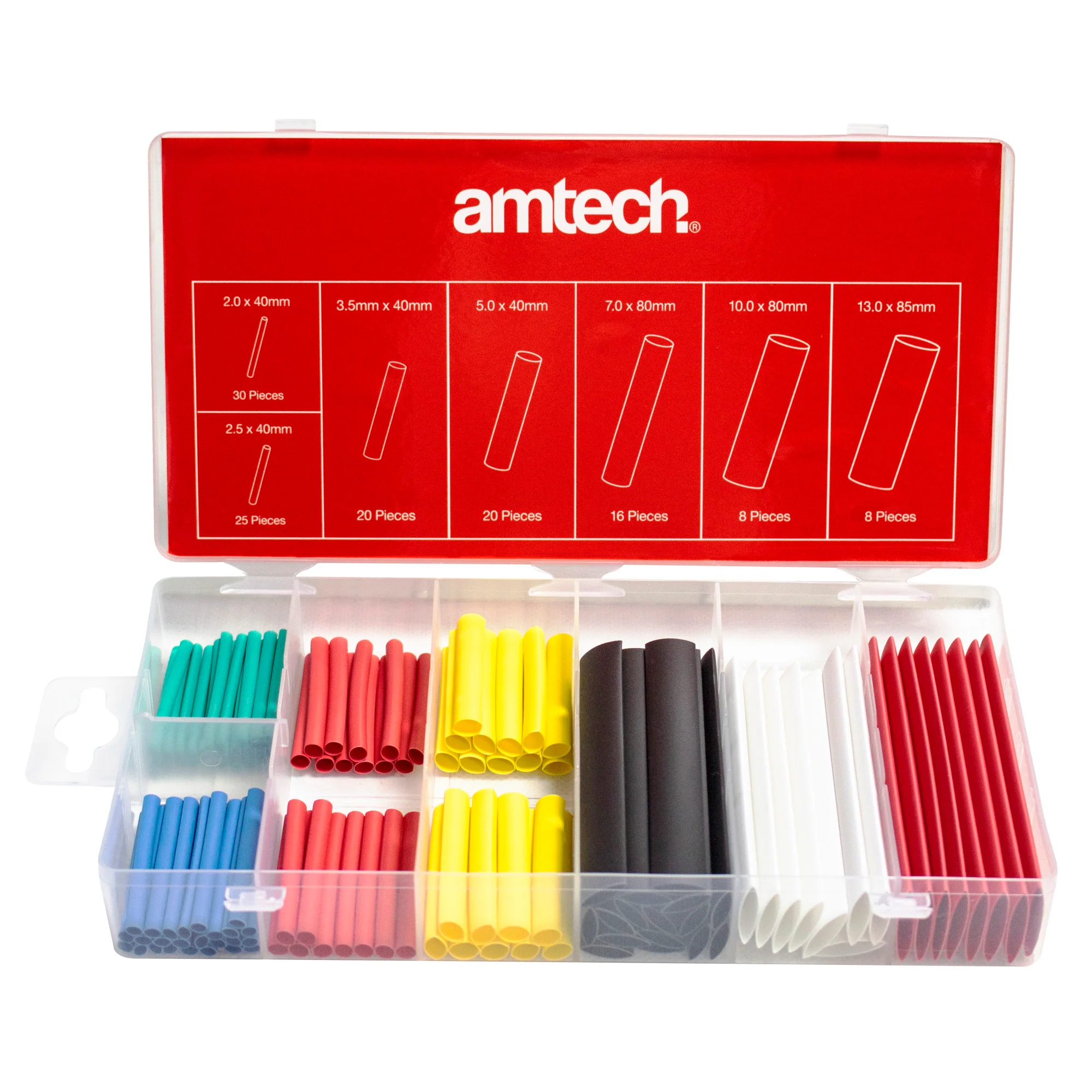 127 Piece Heat Shrink Assortment – Mixed Colours