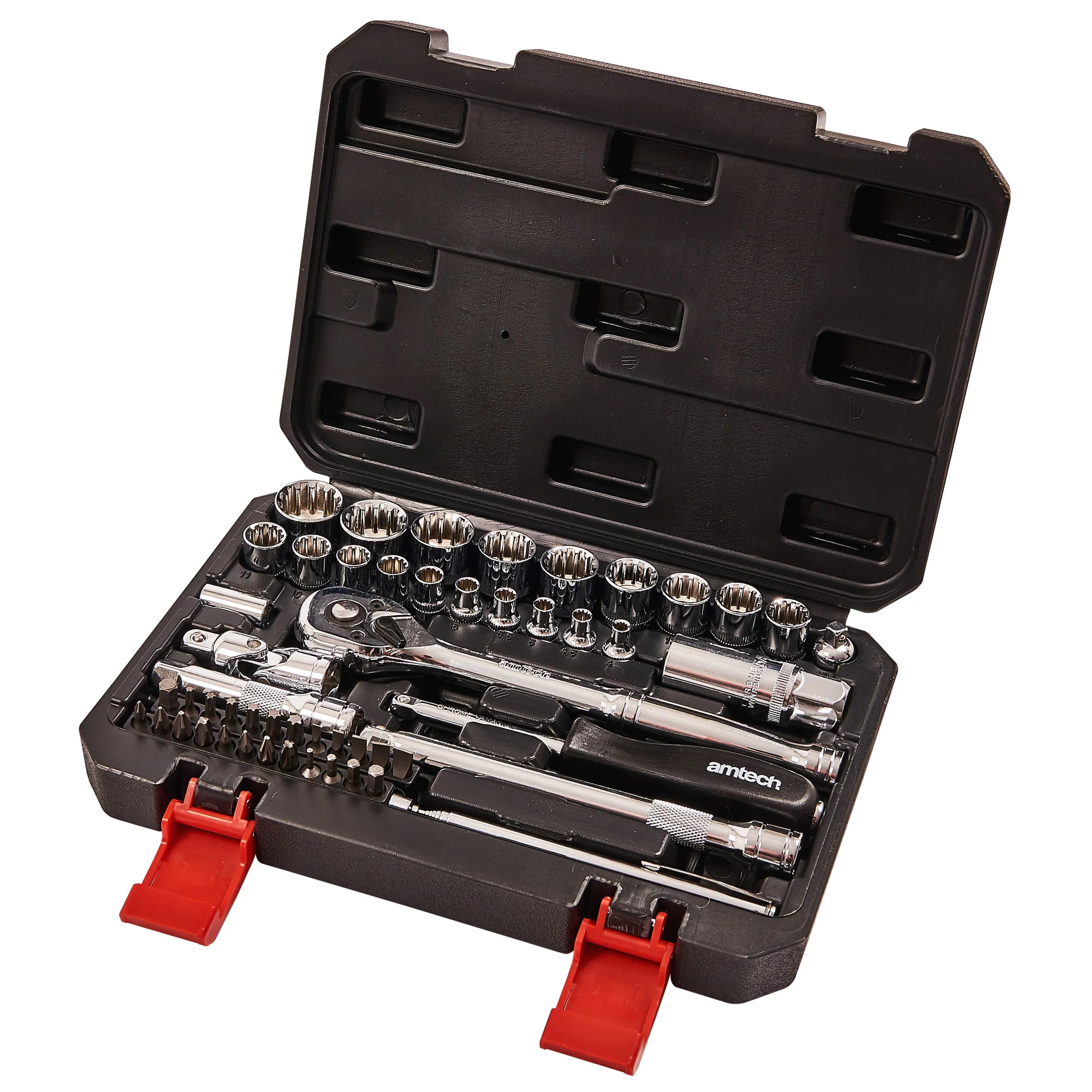 52pc 1/4″ & 3/8″ 12 Point Socket Set