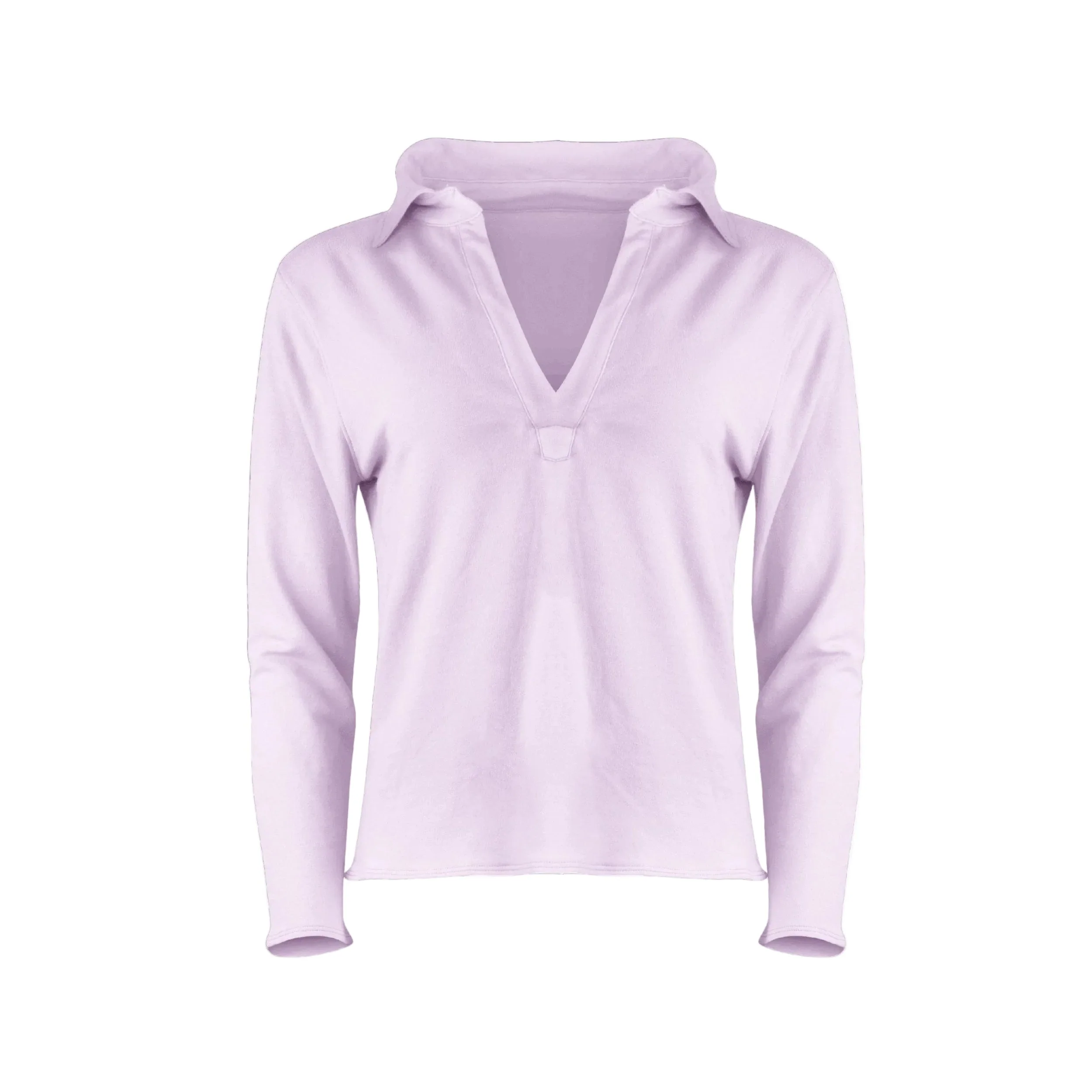 Khloe Cotton V-Neck Henley – Quartz