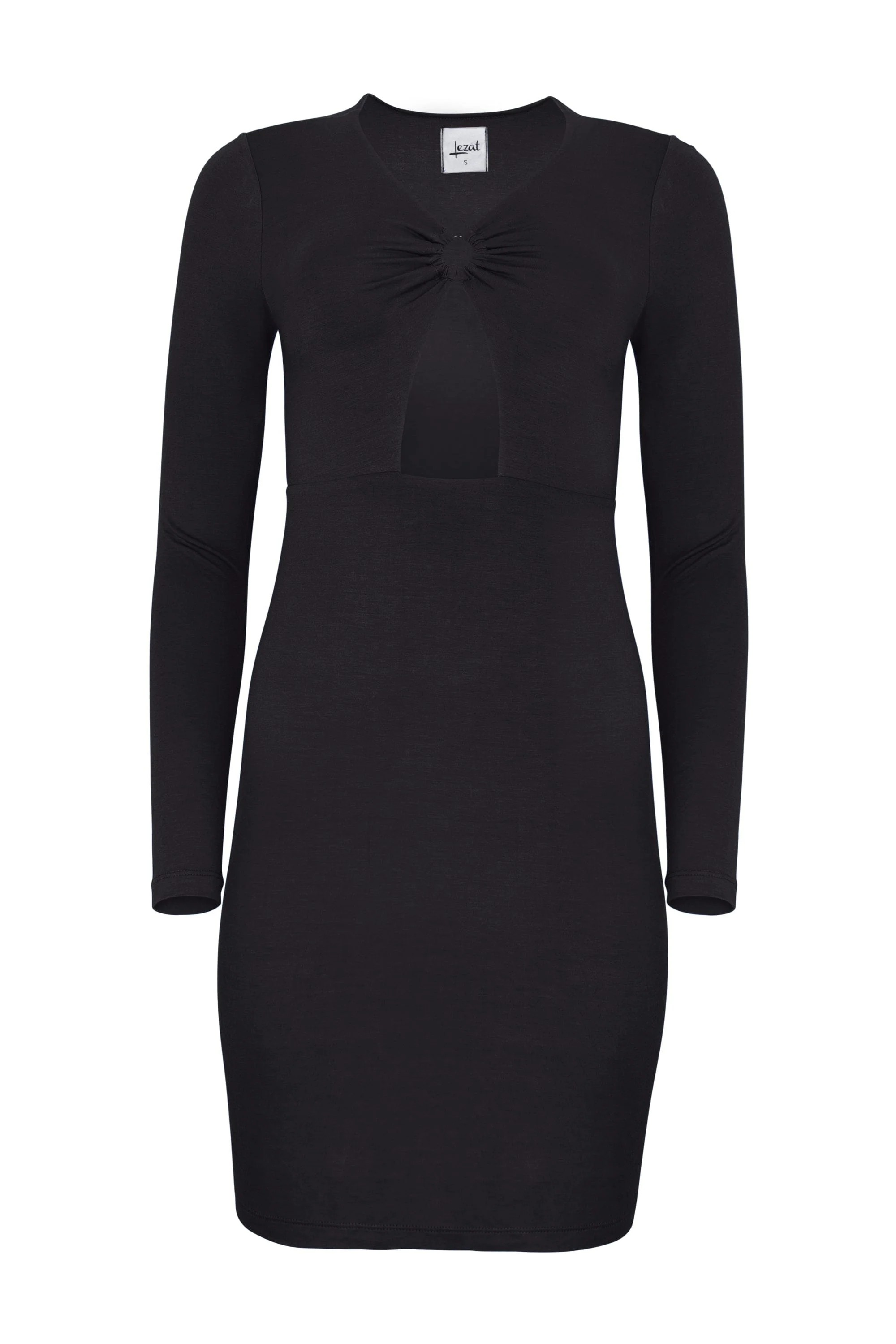 Nelly Front Cut Out Modal Mini Dress – Black