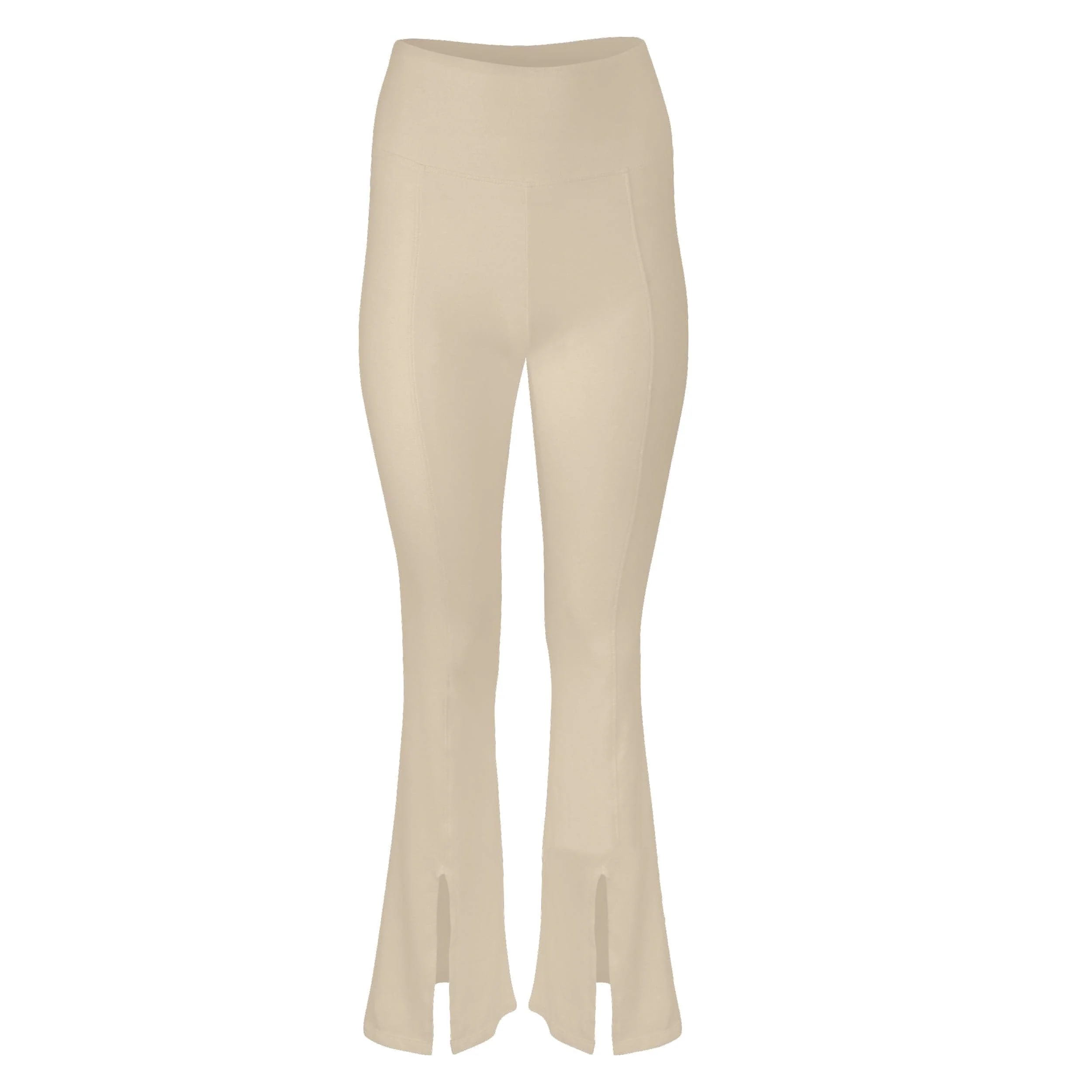 Dana Cotton Split Front Hem Pant – Latte