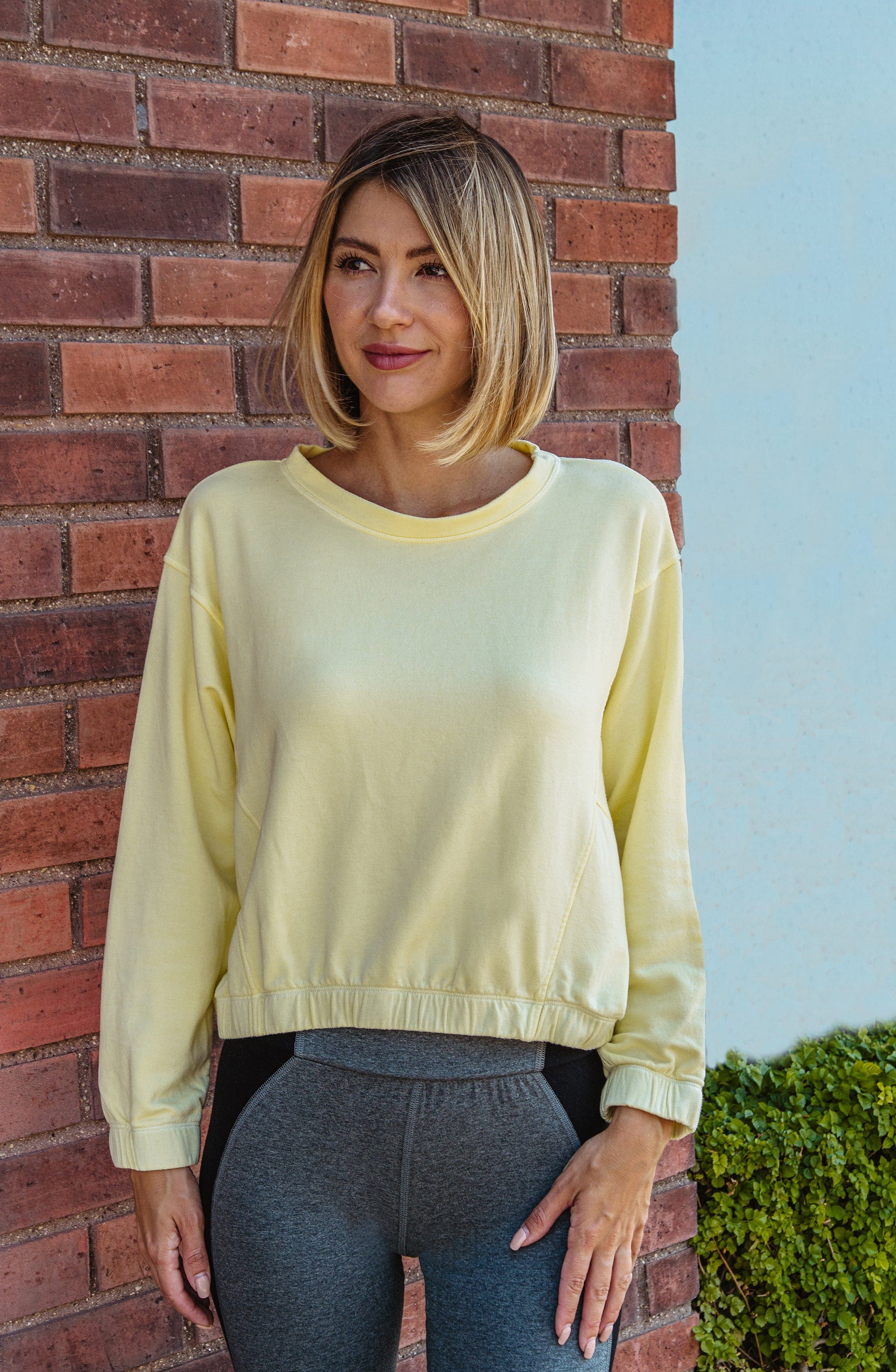 Ivy Boxy Cropped Modal Pullover – Sunny