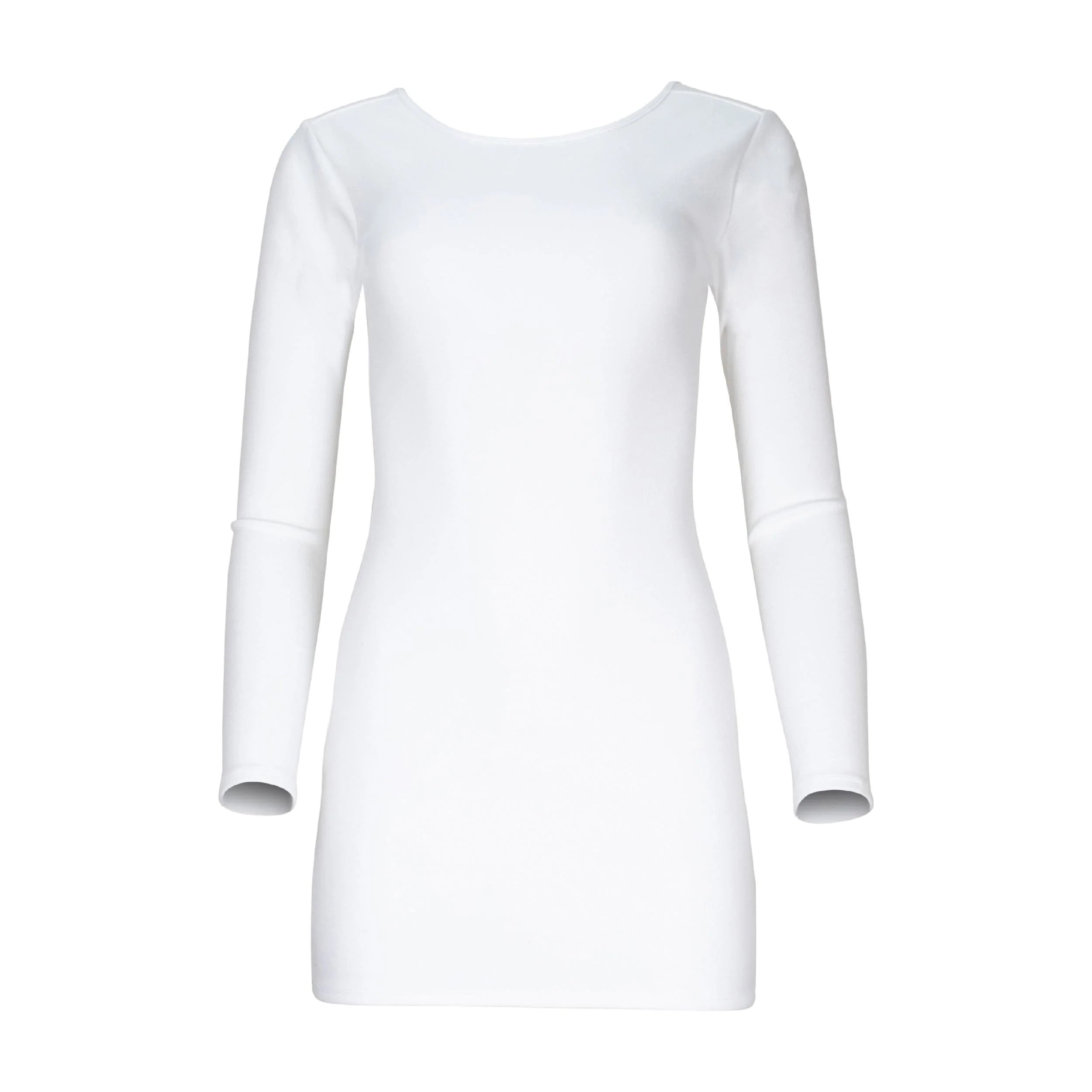 Jenna Long Sleeve Open Back Cotton Mini Dress – Ivory