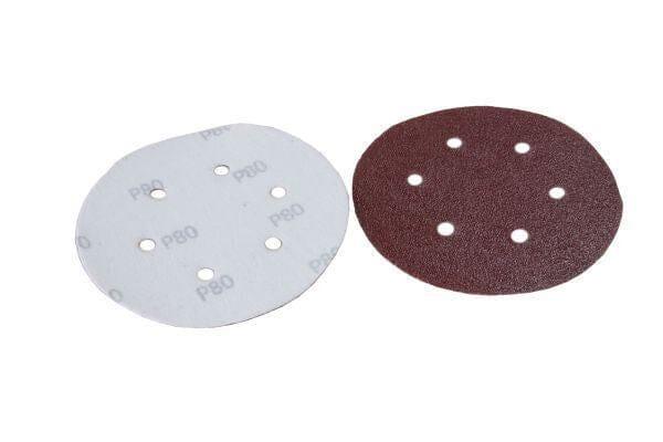 MIXED GRIT 150mm HOOK & LOOP (VELCRO) ABRASIVE SANDING PADS – DISCS 50pk B8112