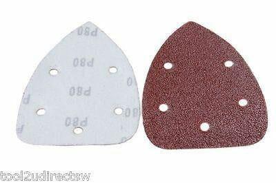 MIXED GRIT HOOK & LOOP (VELCRO) ABRASIVE SANDING TRIANGLE 140mm 50pk B8117