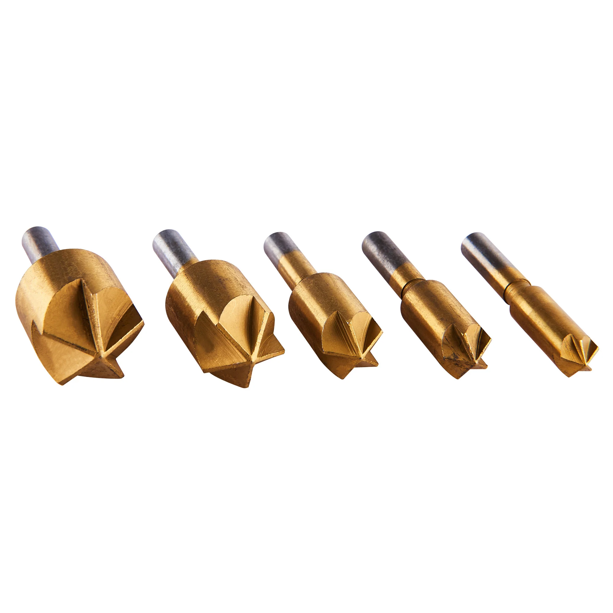 5 Piece Titanium-Coated Countersink Bit Set