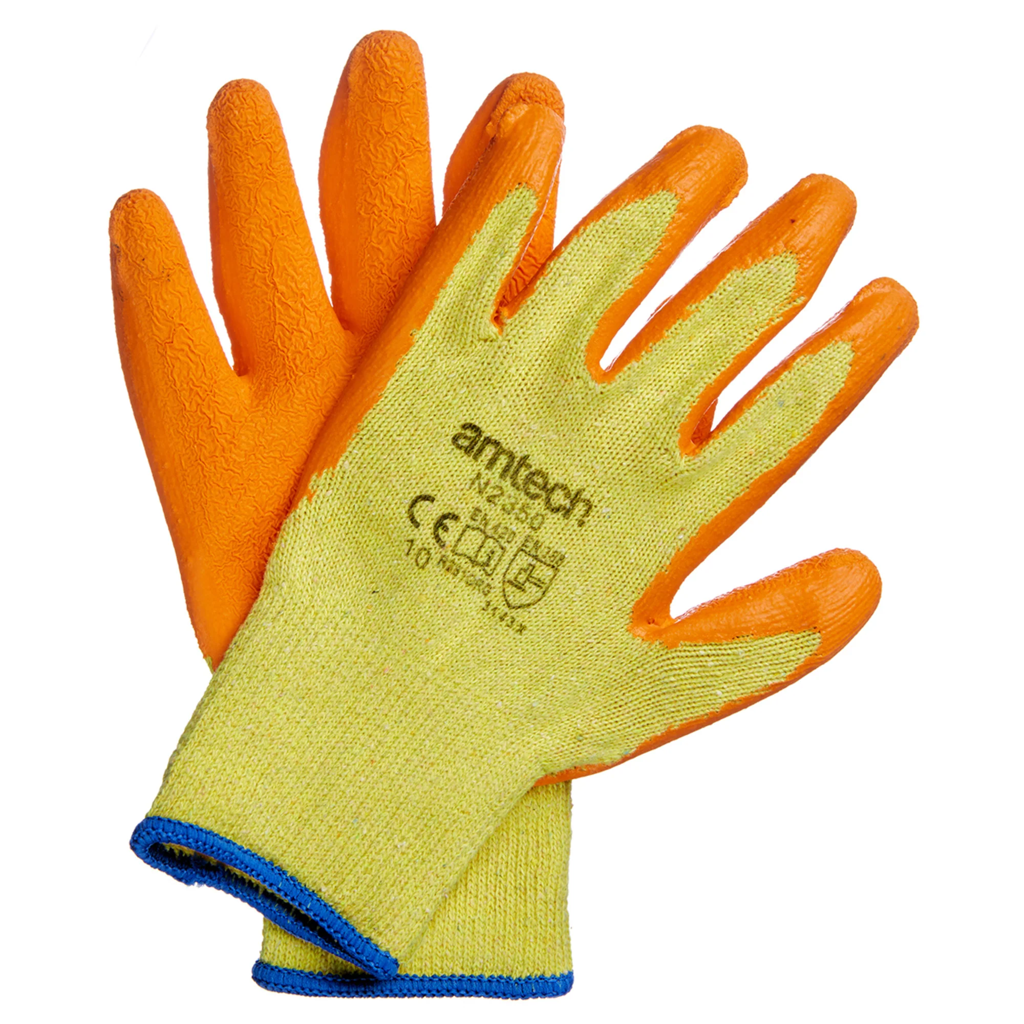 Xl (Size 10) Rubber Palm Coated Gloves