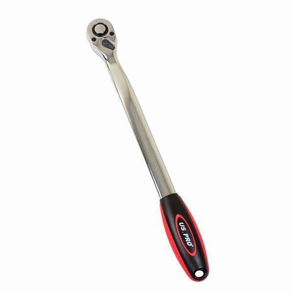 US PRO INDUSTRIAL 1/2″ Dr 72T Tooth Extra Long Curved 380mm Ratchet Handle 4212
