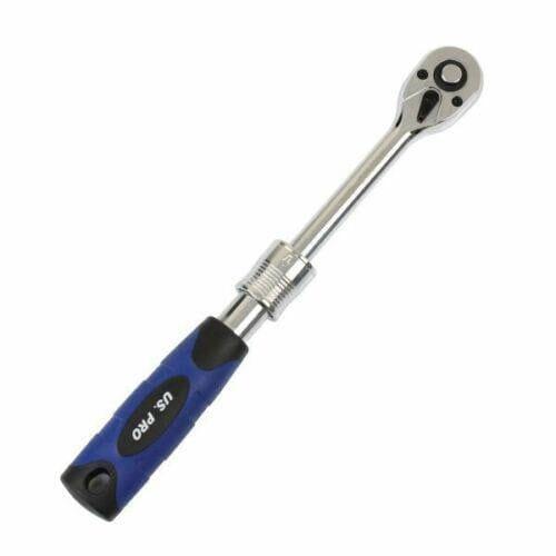 US PRO Tools 1/4″ dr 72t Extendable Ratchet For Sockets 160mm – 200mm 4204