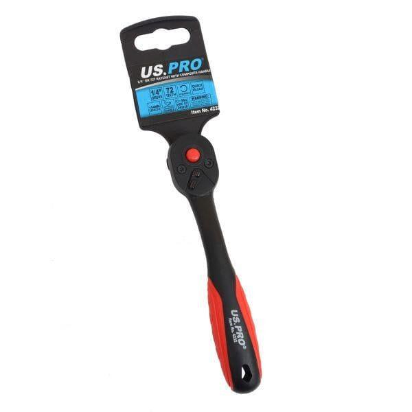 US PRO Tools 1/4″ DR 72T Ratchet With Composite Handle 4232
