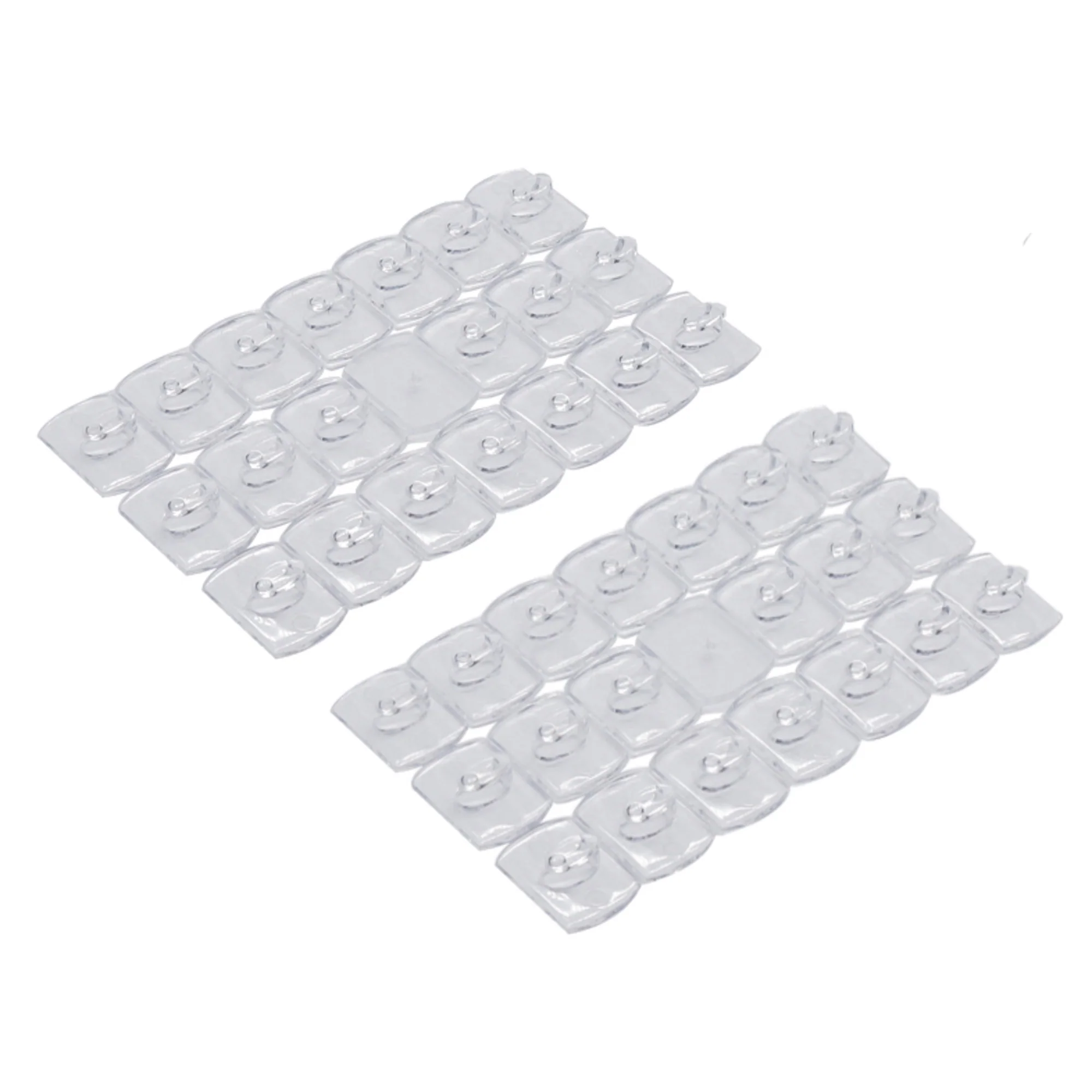 40 Piece Transparent, Self-Adhesive Hook Set