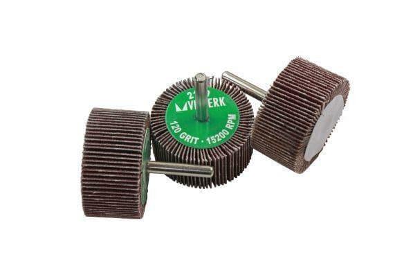 VEWERK 50 X 25mm Abrasive Sanding Flap Wheel 120 Grit Pack Of 10 2140