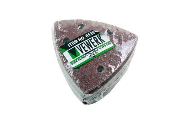 VEWERK 90MM SANDING TRIANGLE MIXED GRIT PACK 50 B8138