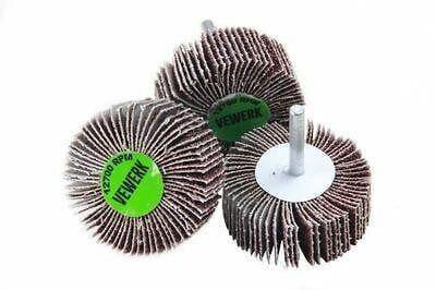 VEWERK BY BERGEN 60mm x 25mm Flap Wheel 80 Grit x 10  B2113