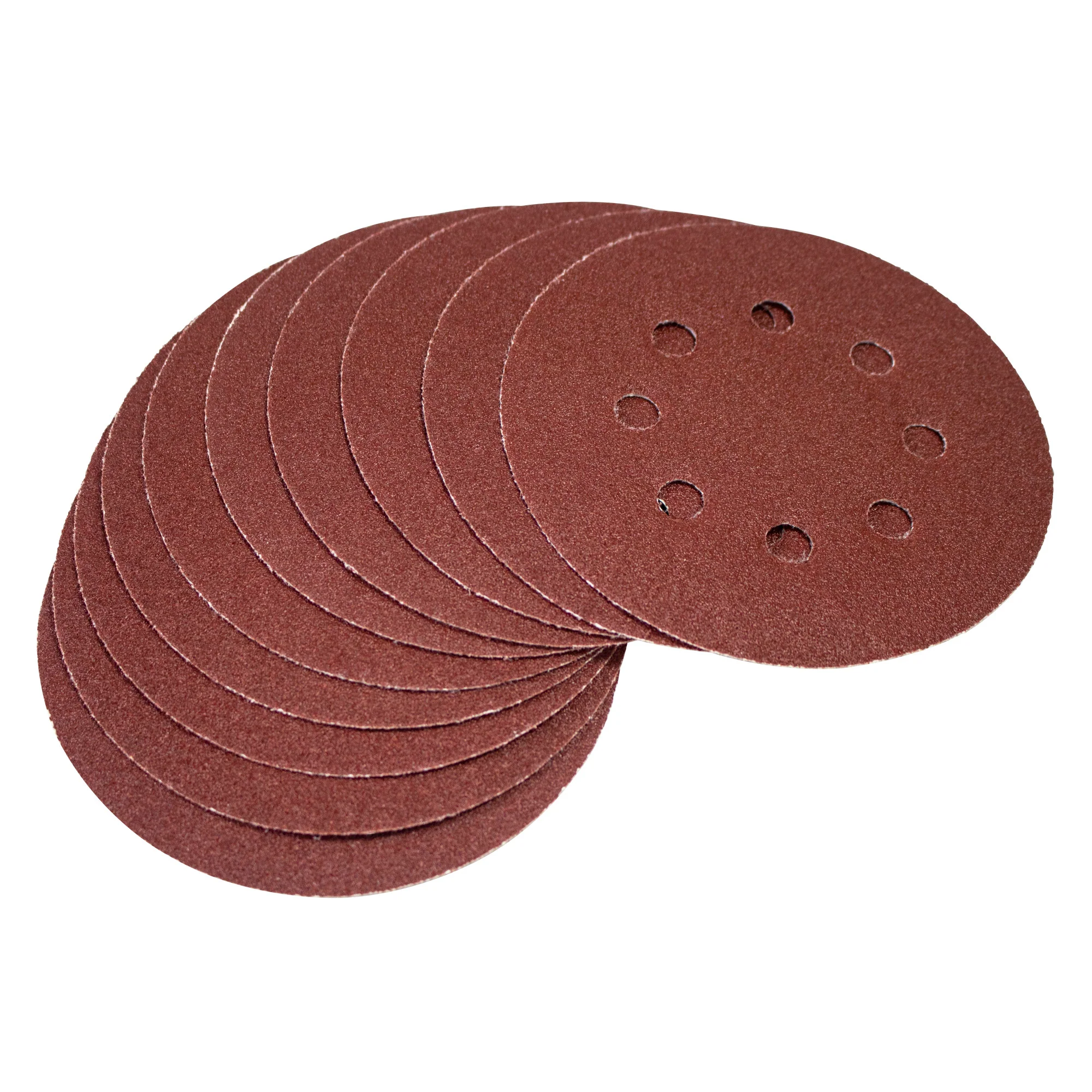 10 X P80 Grit Circular Sanding Sheets (125mm Diameter)