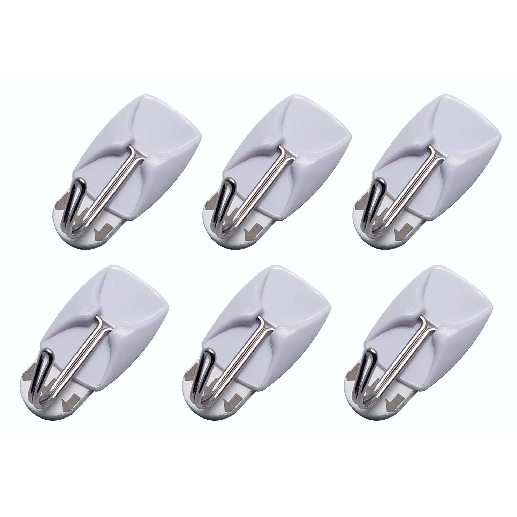 6 Piece Small, Removable Self-Adhesive Metal Hook Set (2.1cm X 3cm)